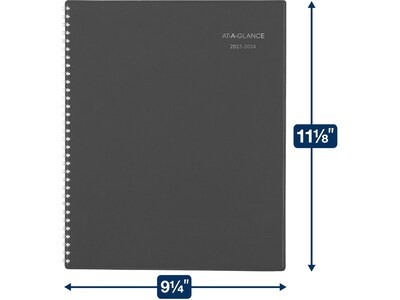 2023-2024 AT-A-GLANCE DayMinder 9.25" x 11.13" Academic Weekly & Monthly Planner, Charcoal (AYC545-45-24)