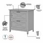 Bush Furniture Key West 60" L-Shaped Desk with Two-Drawer Lateral File Cabinet, Cape Cod Gray (KWS014CG)