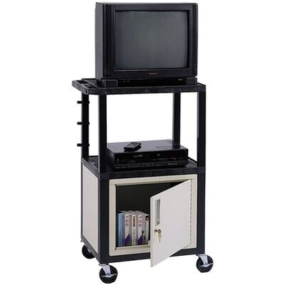 H. Wilson® 42H Deluxe Mobile Carts w/Cabinet; Grey