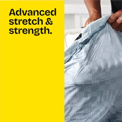 Glad ForceFlex Tall 13 Gallon Drawstring Kitchen Trash Bag, Gain Lavender with Febreze Freshness, White, 110 Total Bags (79157)