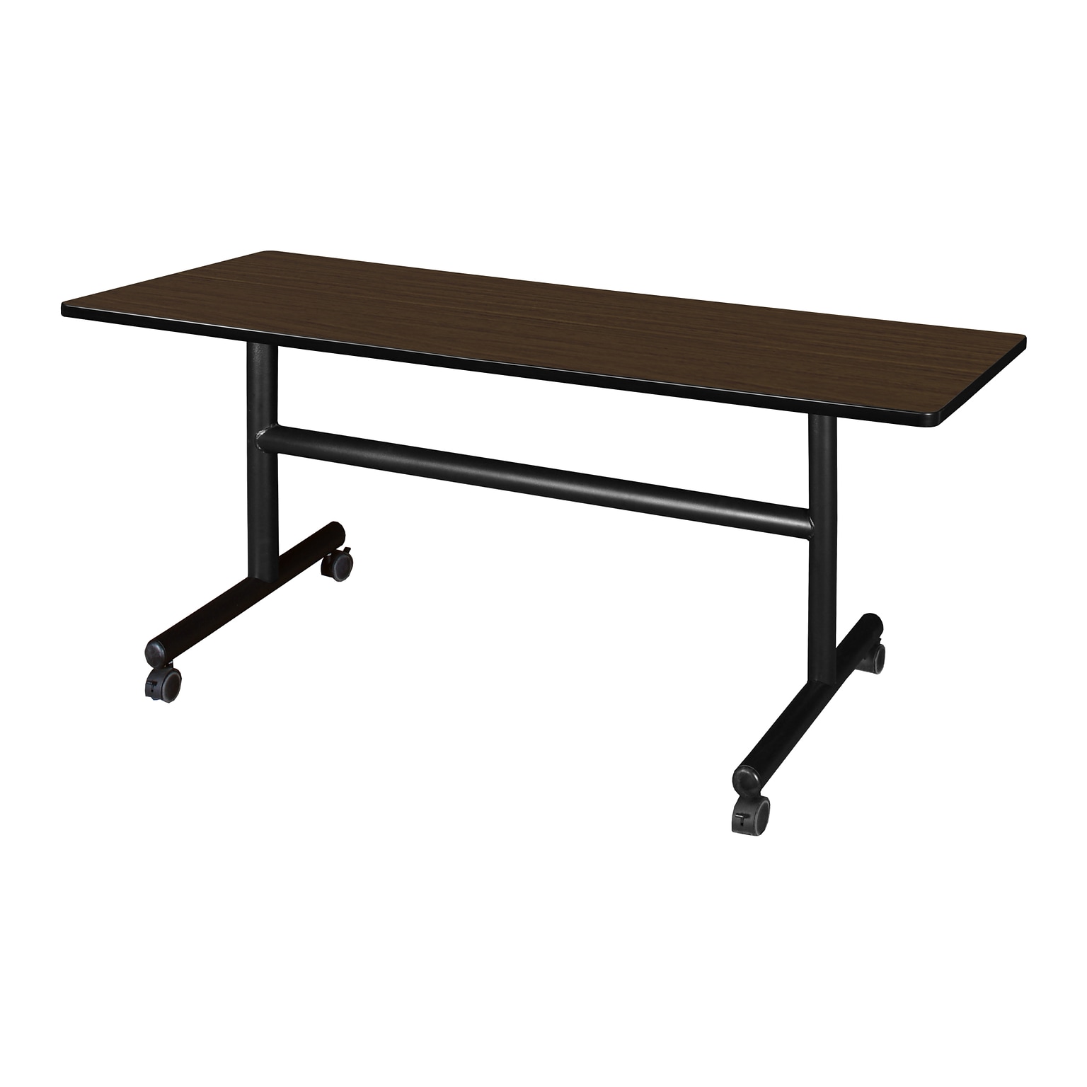 Regency Kobe Flip Top 60W x 30D Rectangular Training Room Table, Laminate, With Wheels, Neo Walnut (MKFT6030NW)
