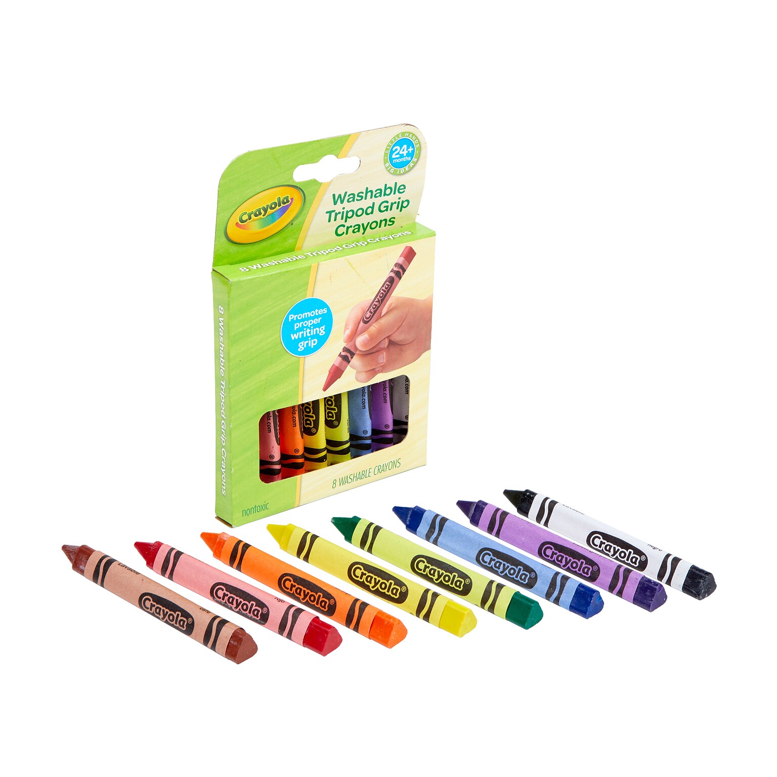 Crayola Washable Triangular Crayon, Assorted Colors, 8/Pack (81-1460)