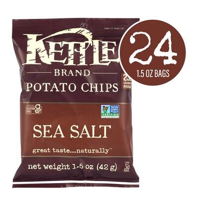 Kettle Brand Gluten Free Sea Salt Potato Chips, 1.5 oz., 24/Box (220-02567)
