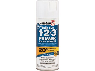 Zinsser Bulls Eye 1-2-3 Water-Based Primer for All Surfaces, White, 13 oz., 6/Pack (2008)