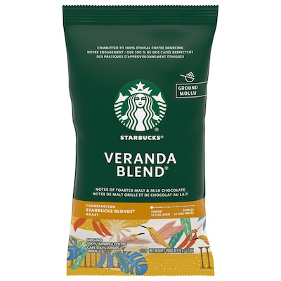 Starbucks Veranda Blend Ground Coffee, Blonde Roast, 2.5 oz., 18/Box (11020676)