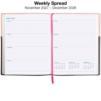 2027 Excello Brands 8" x 10" Weekly & Monthly Standard Planner, Paperboard Cover, Pink/Black (PKT-CY27-810-PK)