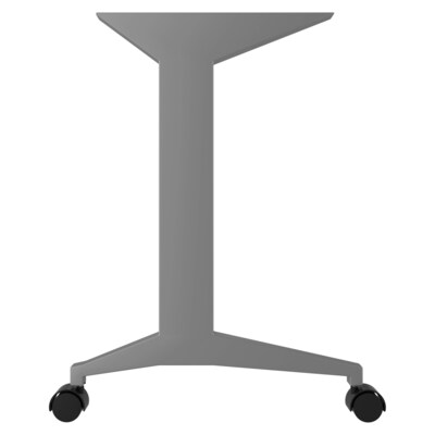 Hirsh Modern T-Leg Table Desk with Rounded Corner T-Mold Top, Arctic Silver/Weathered Charcoal (2437