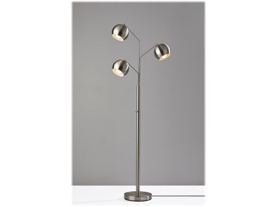 Adesso Emerson 68" Brushed Steel Floor Lamp with Globe Shades (5139-22)