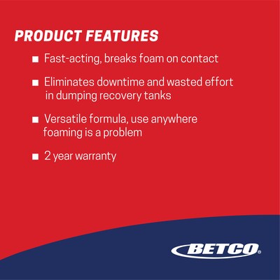 Betco FiberPro Foam Control Liquid Defoamer, 1 gal Bottle, 4/Carton (4030400)