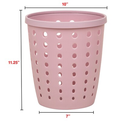 Staples Plastic Trash Can, 2.8 Gallon, Dusty Pink, 3/Pack (ST63899)