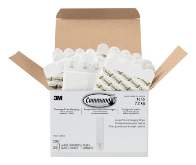 Command Large Picture Hanging Strips, White, 120 Sets (17206-S120NA)