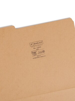 Smead File Folder, 1/3-Cut Tab, Letter Size, Kraft, 50/Box (10830)