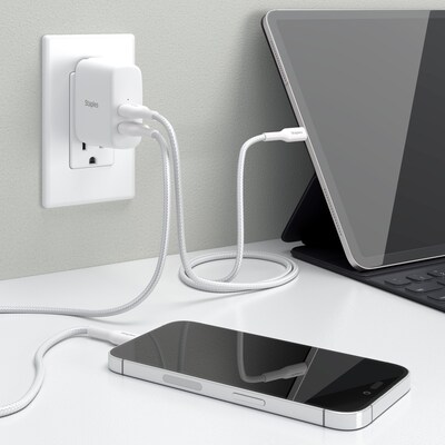Staples TECH USB-A Wall Charger, 24W, White (ST62318)