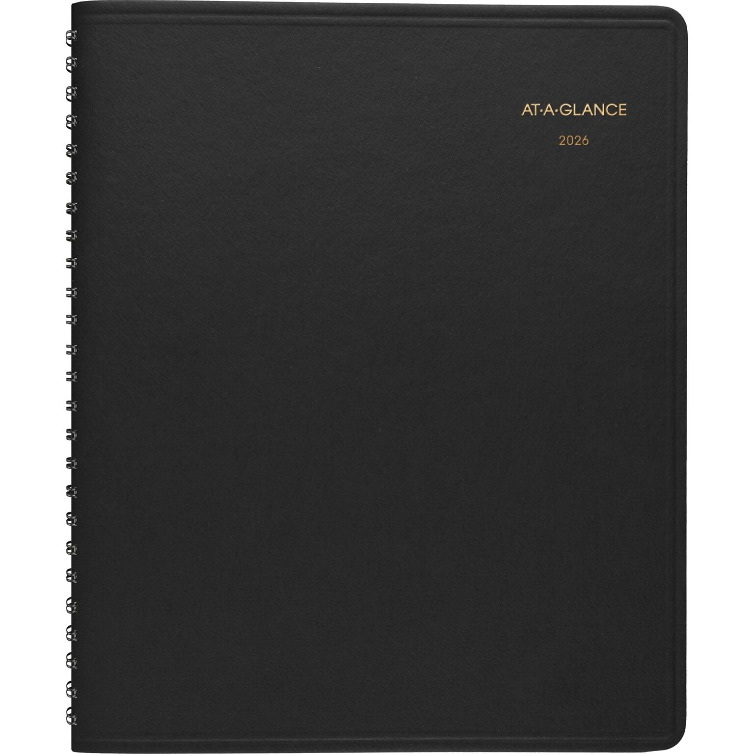 2026 AT-A-GLANCE 8 x 8.75 Monthly Planner, Faux Leather Cover, Black (70-120-05-26)