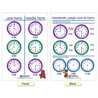 NewPath Learning Time & Money Wall Charts, Spanish Edition, 6/Set (NP-930325)
