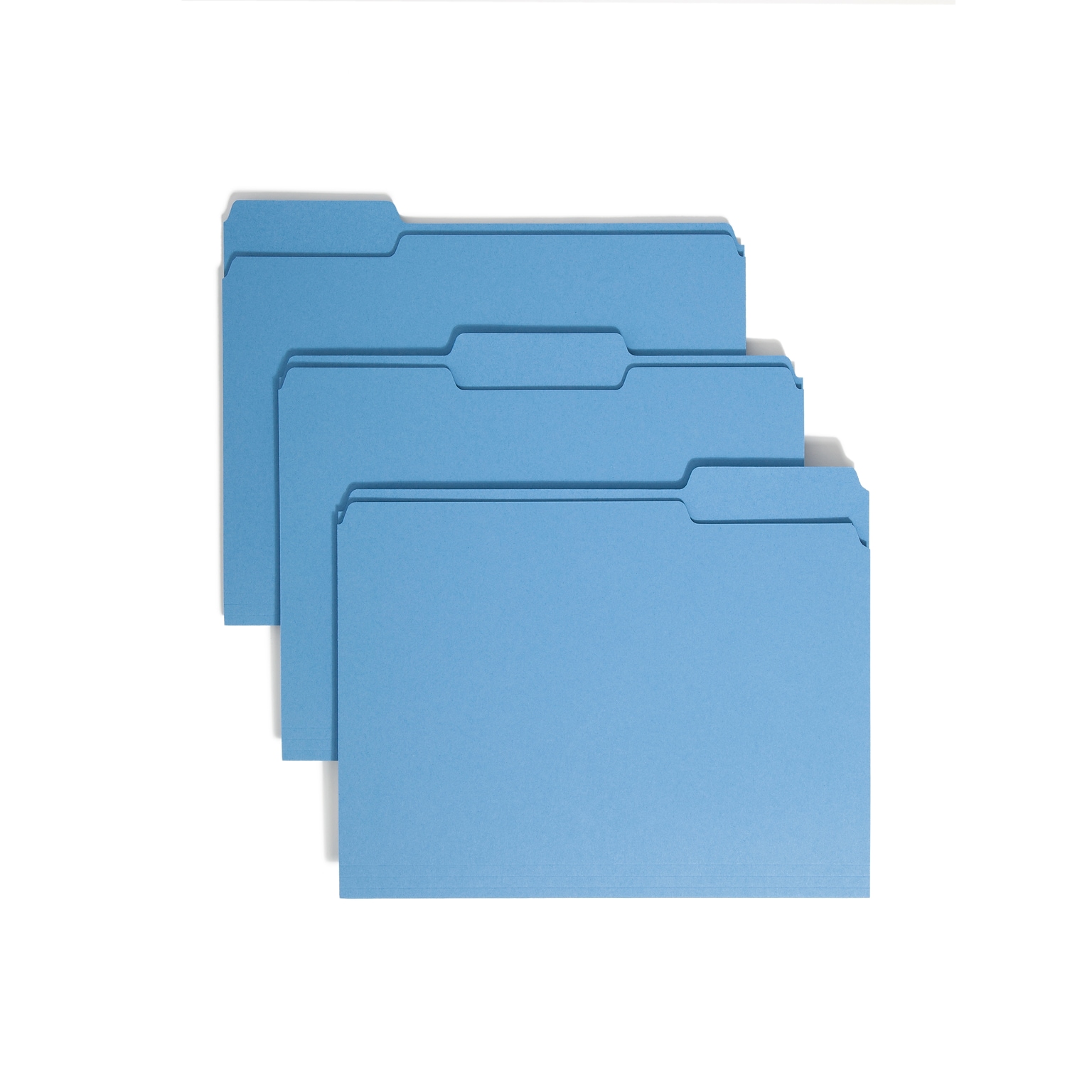 Smead File Folder, 1/3-Cut Tab, Letter Size, Blue, 100/Box (12043)