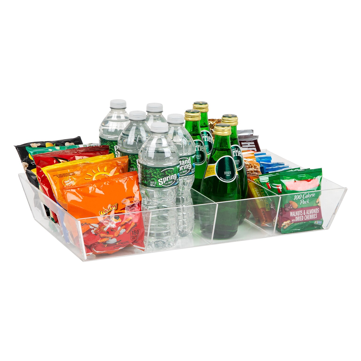 Mind Reader Acrylic 4-Compartment Snack Organizer Tray, Clear (SNACKBEVT-CLR)