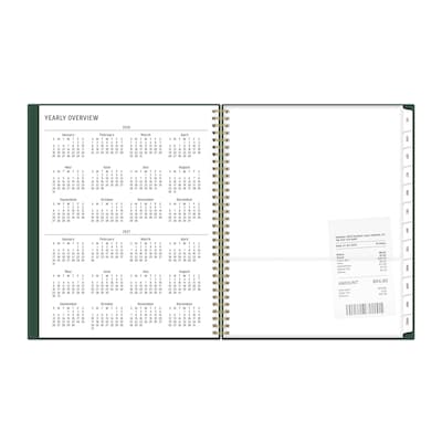 2026-2027 Blue Sky Deep Forest 8" x 11" Academic Year Monthly Planner, Plastic Cover, Green (161657)