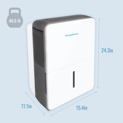 Keystone Energy Star 35-Pint Portable Dehumidifier, Covers up to 3,000 sq. ft., White (KSTAD354F)