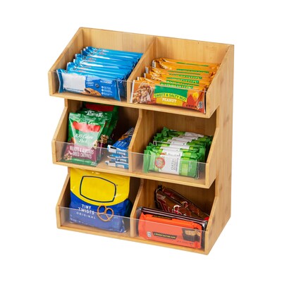 Mind Reader Bali Collection 6-Compartment Organizer, Brown (3T2TWD-BRN)