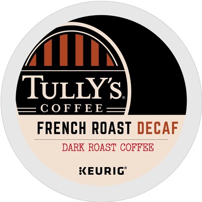 Tully's French Roast Decaf Coffee Keurig® K-Cup® Pods, Dark Roast, 24/Box (192419)