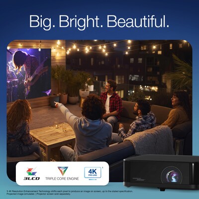 Epson Lifestudio Pop Plus Wireless  4K PRO-UHD Portable Lifestyle Projector, Black (V11HB73120)