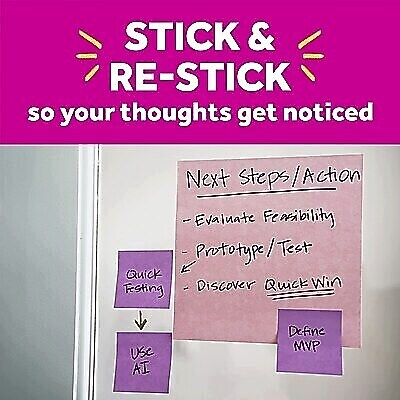 Post-it Super Sticky Big Notes, 6" x 6", Pink Salt, 30 Sheet/Pad, 1 Pad (BN-6PNK)