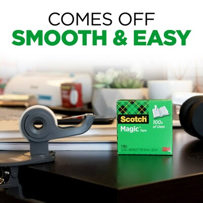 Scotch Magic Invisible Tape with Dispenser, 3/4" x 27.77 yds., 1" Core, 6 Rolls/Pack (810C40BK)