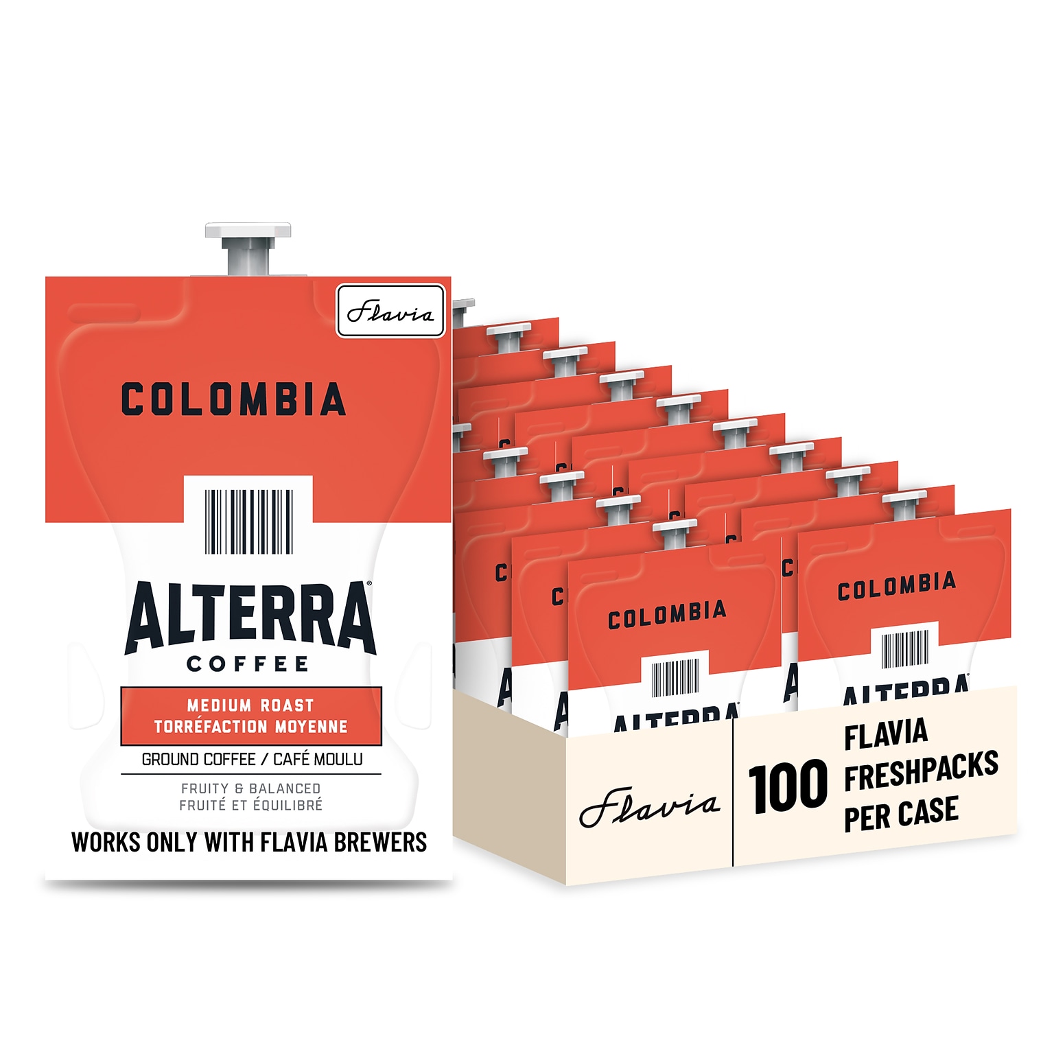 Alterra Colombia Coffee Flavia Freshpacks, Medium Roast, 100/Carton (MDRA180)