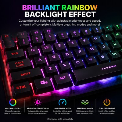 SaharaCase Wired Gaming Keyboard & Mouse Combo, Black (KB37)