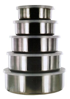 5 PC Nesting Metal Food Storage Container Set