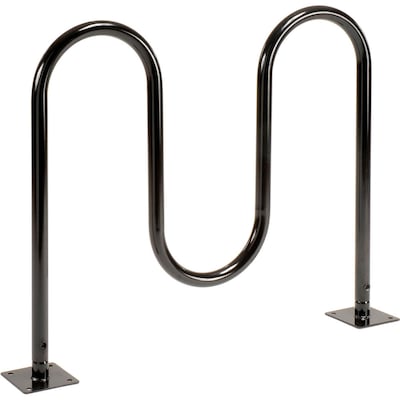 Global Industrial Wave Bike Rack, 5-Bike Capacity, Flange Mount, Black (652778)