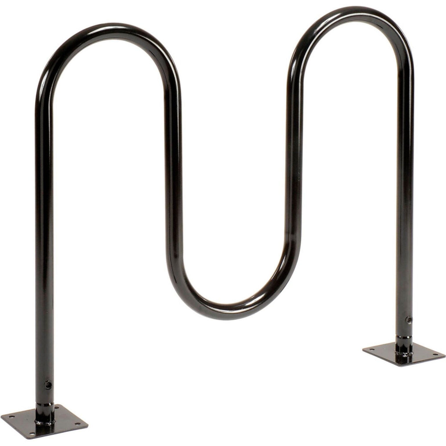 Global Industrial Wave Bike Rack, 5-Bike Capacity, Flange Mount, Black (652778)