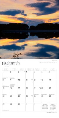 2026 BrownTrout Kansas Wild & Scenic 12" x 12" Monthly Wall Calendar (9798330704026)