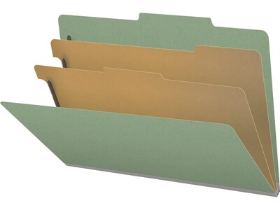 Medical Arts Press Pressboard Classification Folder, 2 Dividers, 2 Expansion, Legal Size, Green, 10/Box (DV-T52-26-3AGN)