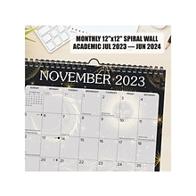 2023-2024 Willow Creek Celestial Soul 12 x 12 Academic Monthly Wall Calendar, Black/Gold (37195)