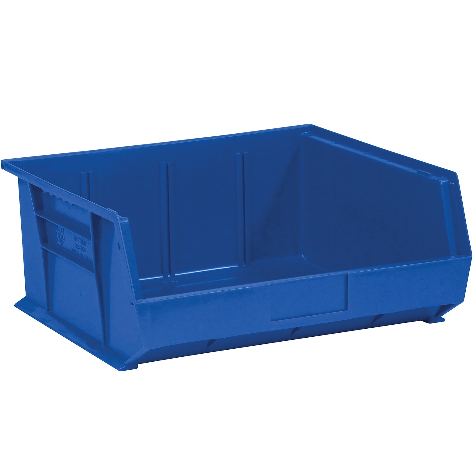 Quill Brand Medium Stackable Plastic Storage Bin, 7 x 16.5x 14.75, 29.5 Qt., Blue, 6/Carton (BINP1516B)