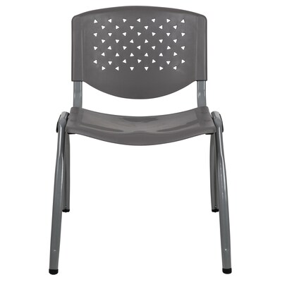 Flash Furniture HERCULES Series Plastic Stack Chair, Gray, 5 Pack (5RUTF01AGY)