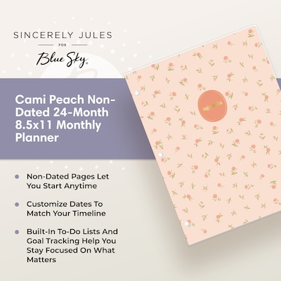 2027 Blue Sky Sincerely Jules 8.5" x 11" Monthly Planner, Peach (164239)