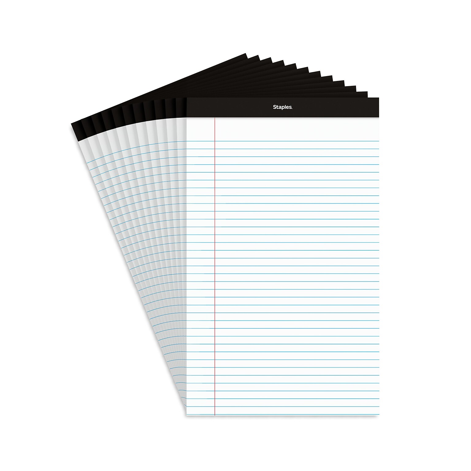 Staples Notepads, 8.5" x 14" (legal), Wide Ruled, White, 50 Sheets/Pad