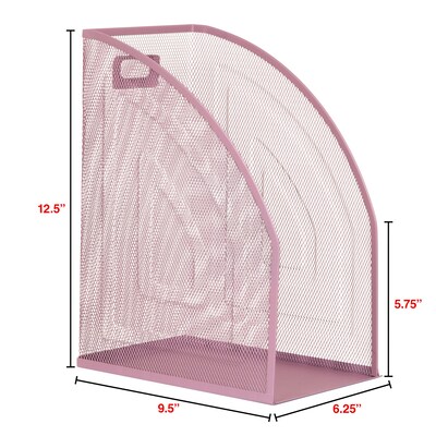 Staples Metal Mesh File Organizer, Dusty Pink, 2/Pack (ST63835)