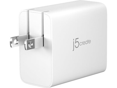 j5create 67W GaN USB-C 2-Port Charger for Laptops, Tablets and Mobile Devices, White (JUP2367)