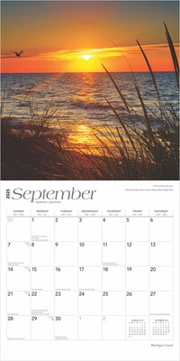 2025 BrownTrout Michigan Coast 12" x 12" Monthly  Wall Calendar (9781975475253)