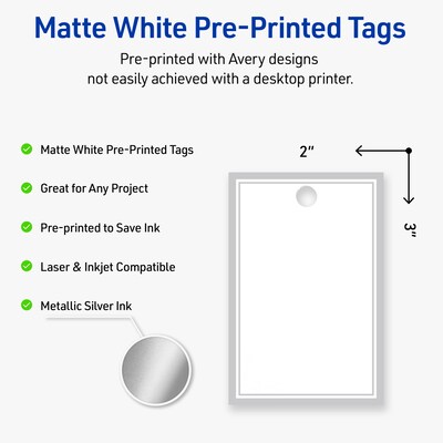 Avery 3 Blank Price & Merchandise Tags, White, 80/Carton (S00-F3D-PRMWT10)