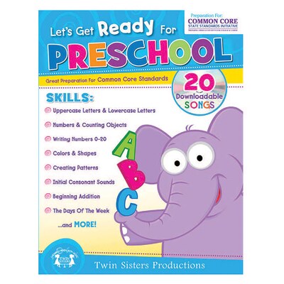 Twin Sisters Productions Preschool-Kindergarten Workbook Bundle Workbook, 5 Books/Set (PBSCTM2017)