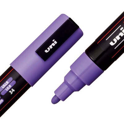 POSCA PC-5M Water Based Paint Marker, Reversible Medium Tip, Lilac, 3/Pack (UBCPC5MLILAC-3)