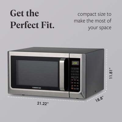 Farberware 1.3 cu. ft. Countertop Microwave, Stainless (FMG13SS)