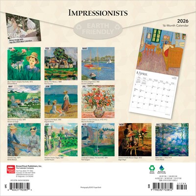 2026 BrownTrout Impressionists 12 x 12 Monthly Wall Calendar (9798330703852)
