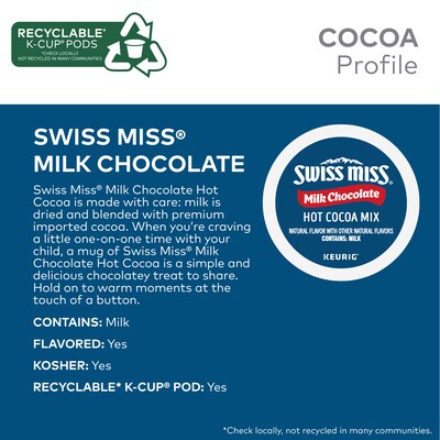 Swiss Miss Milk Chocolate Hot Cocoa, Keurig® K-Cup® Pods, 44/Box (351178)