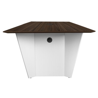 Array 120" Conference Table with Power Data Grommet, New Walnut/White (ACT12048NWWH)
